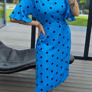 Suknelė "Rozi" mėlyna su taškeliais