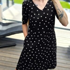 Suknelė "Dotty Linen" juoda