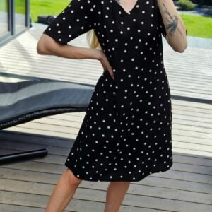 Suknelė "Dotty Linen" juoda