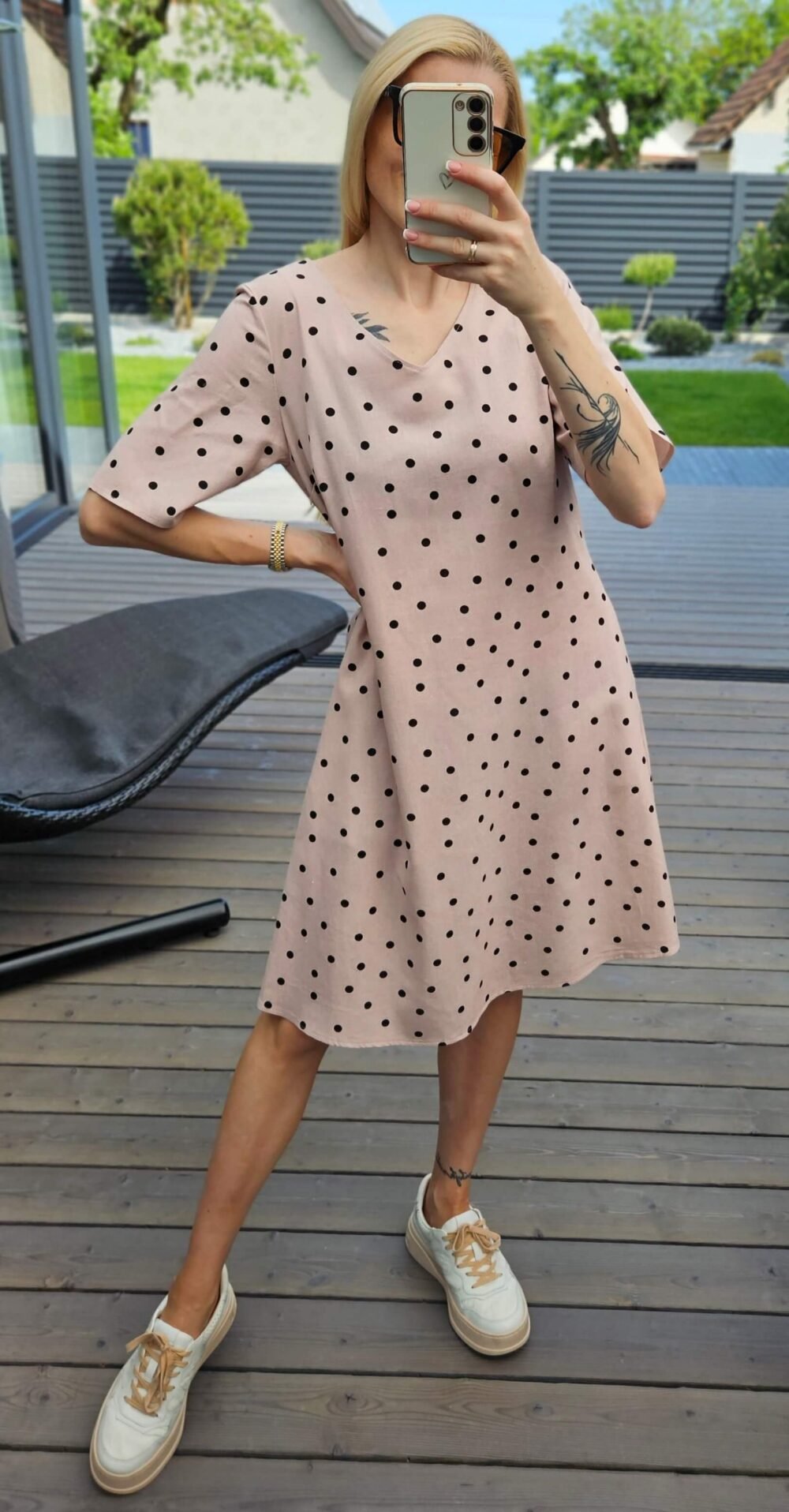 Suknelė "Dotty Linen" rausva