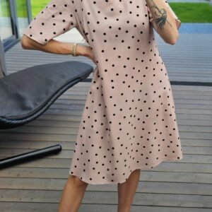 Suknelė "Dotty Linen" rausva