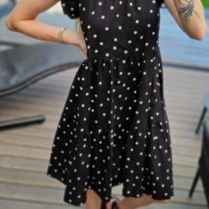 Suknelė "Ruffle Dot" juoda