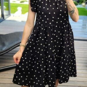 Suknelė "Ruffle Dot" juoda