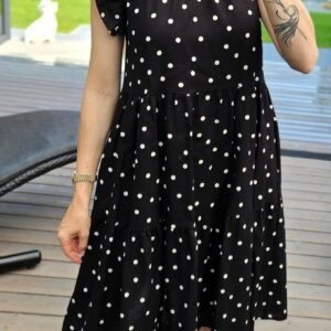 Suknelė "Ruffle Dot" juoda