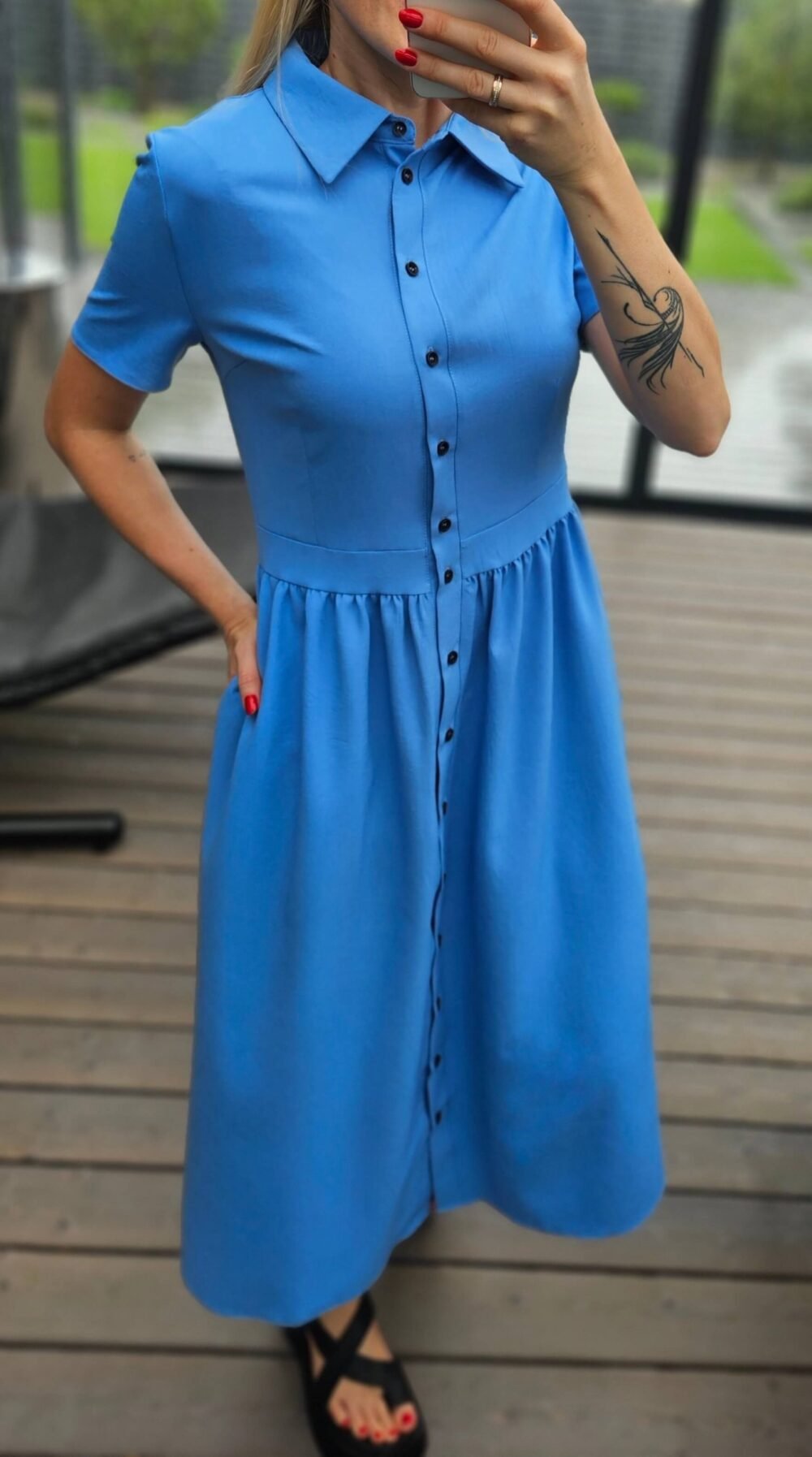 Suknelė "Belted" žydra