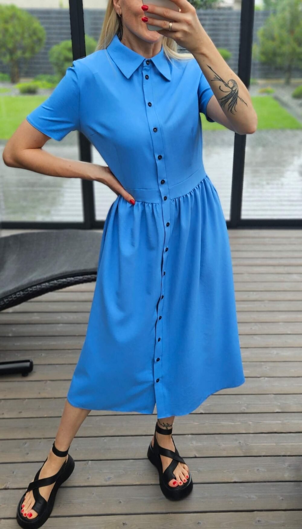 Suknelė "Belted" žydra