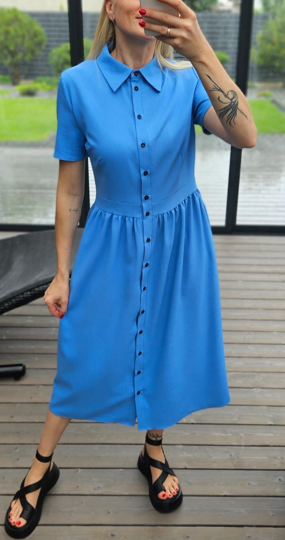 Suknelė "Belted" žydra