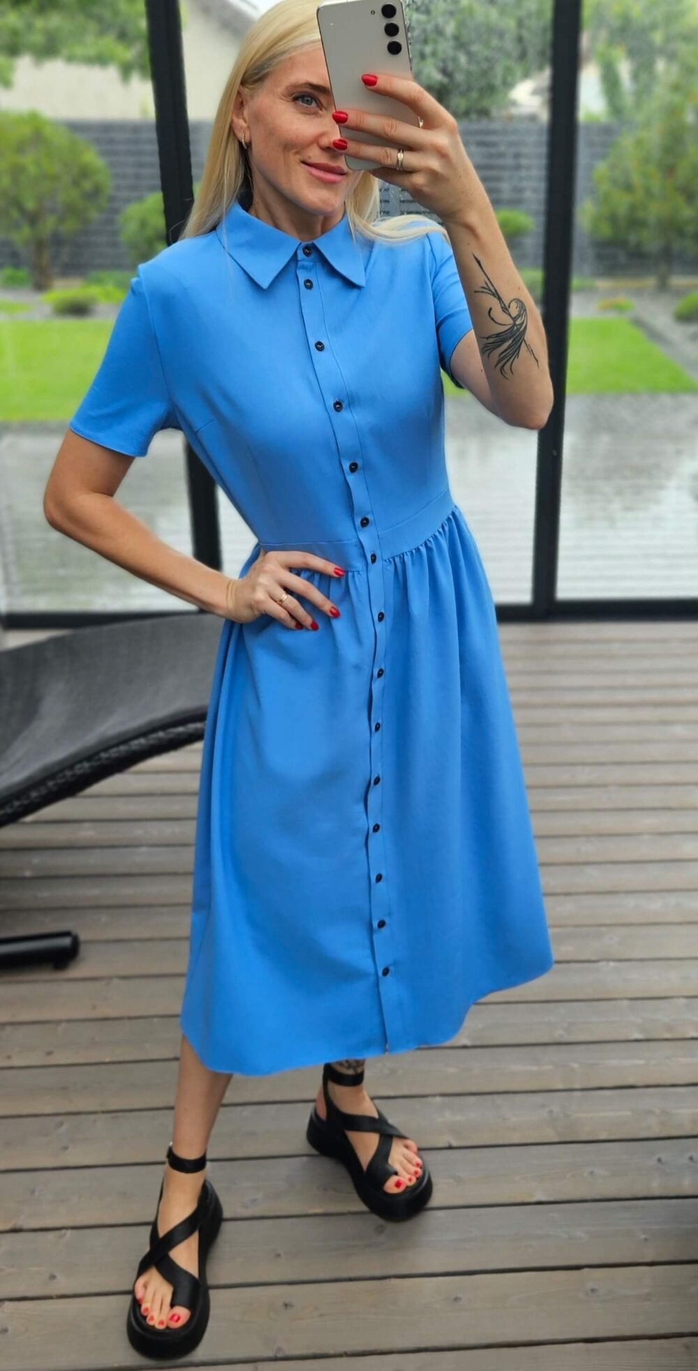 Suknelė "Belted" žydra