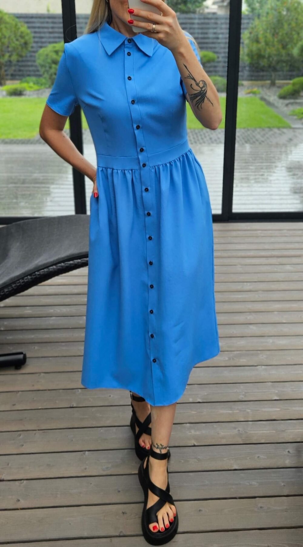 Suknelė "Belted" žydra