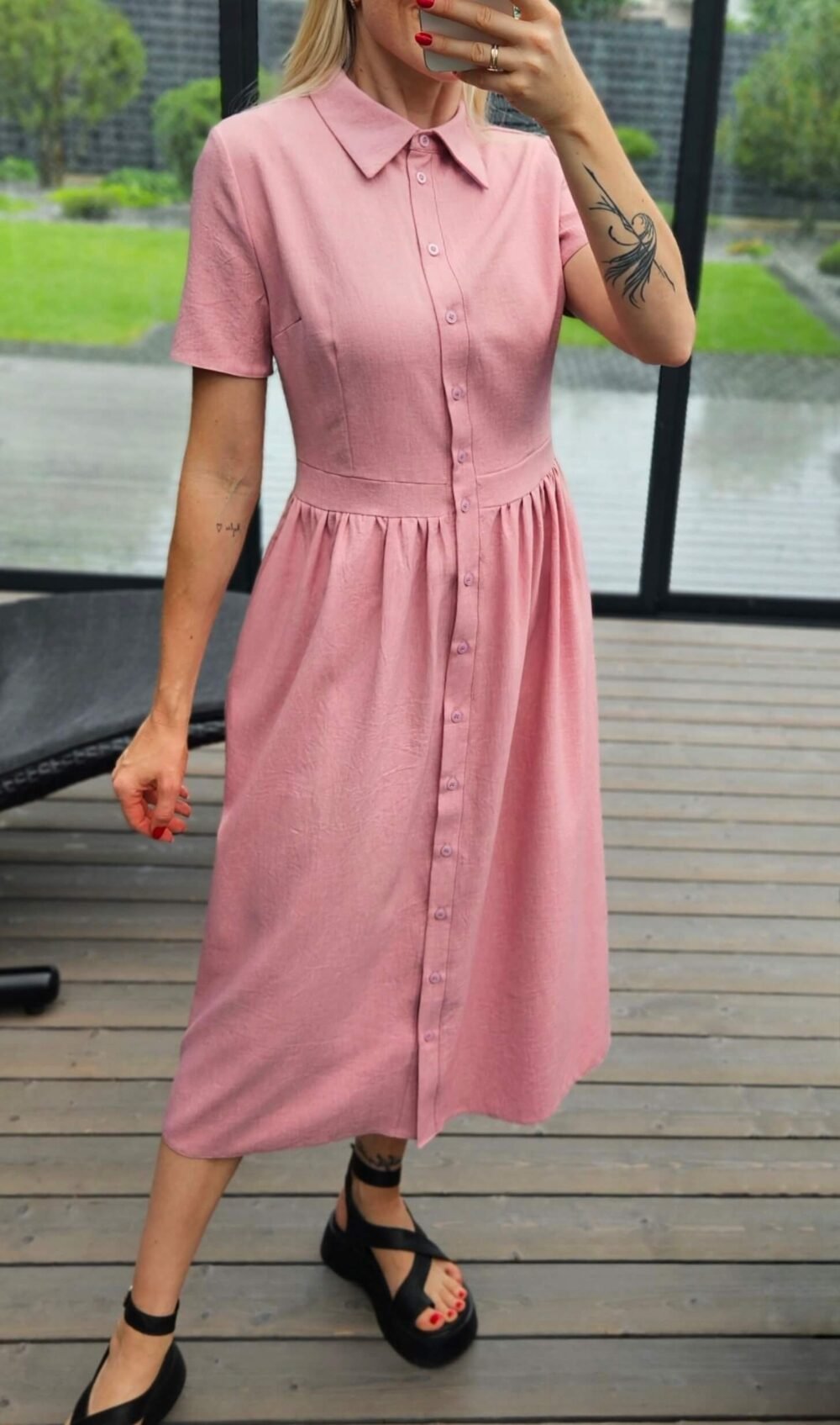 Suknelė "Belted" šv.rožinė