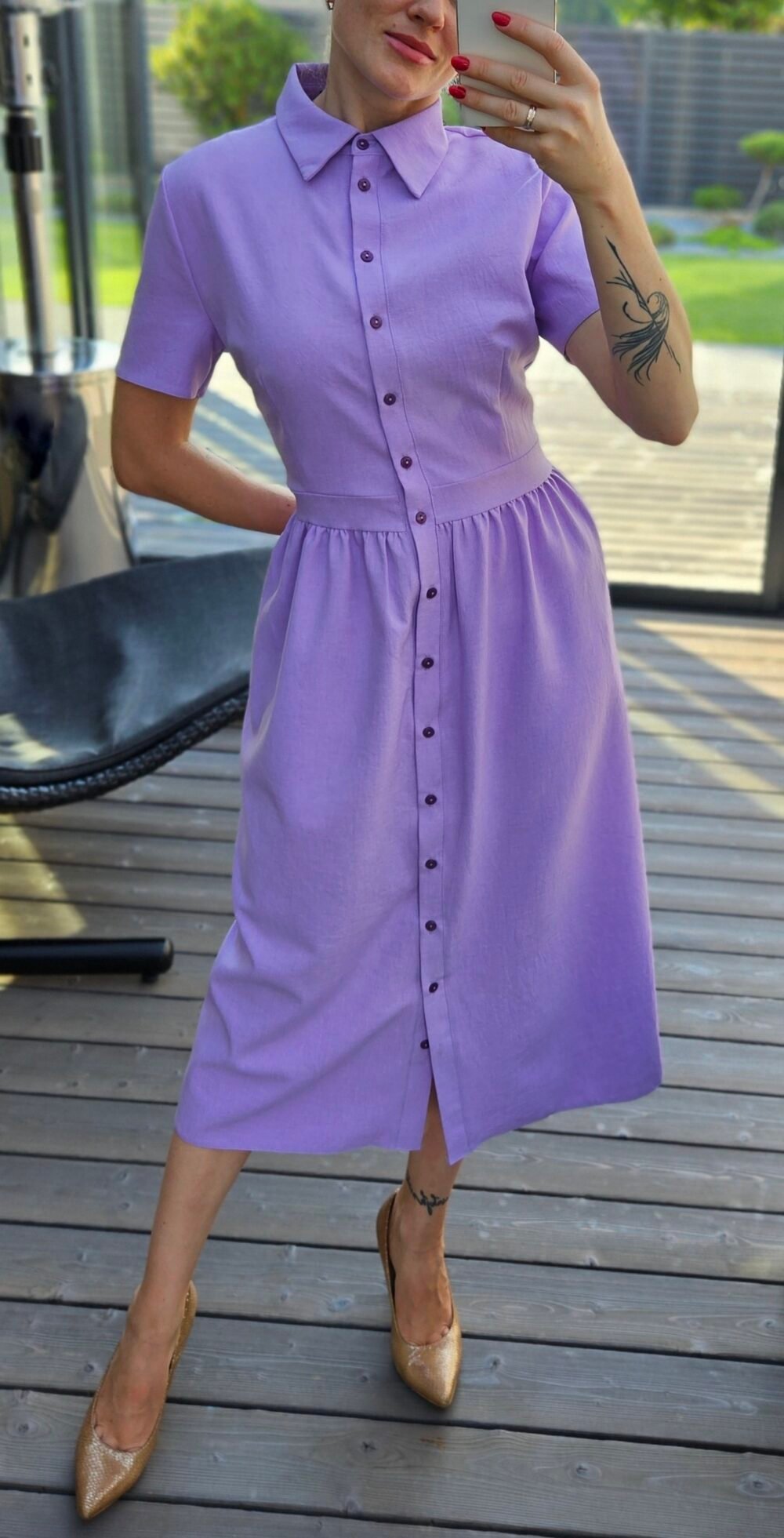 Suknelė "Belted" alyvinė