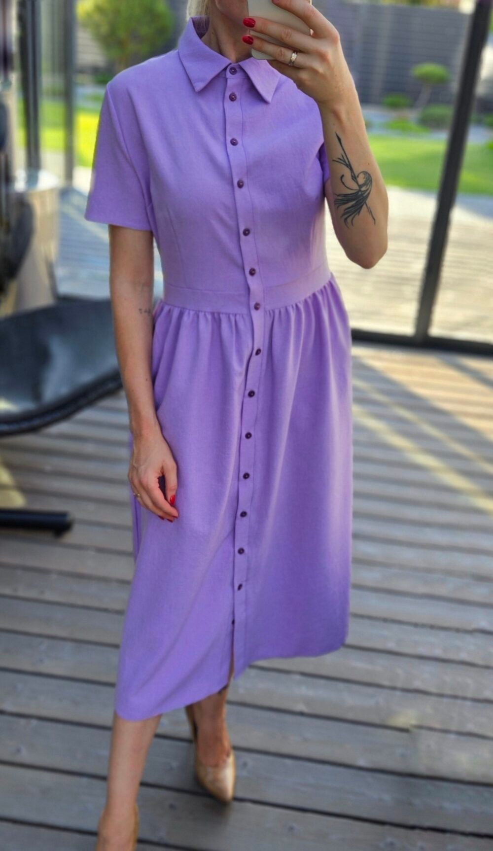 Suknelė "Belted" alyvinė