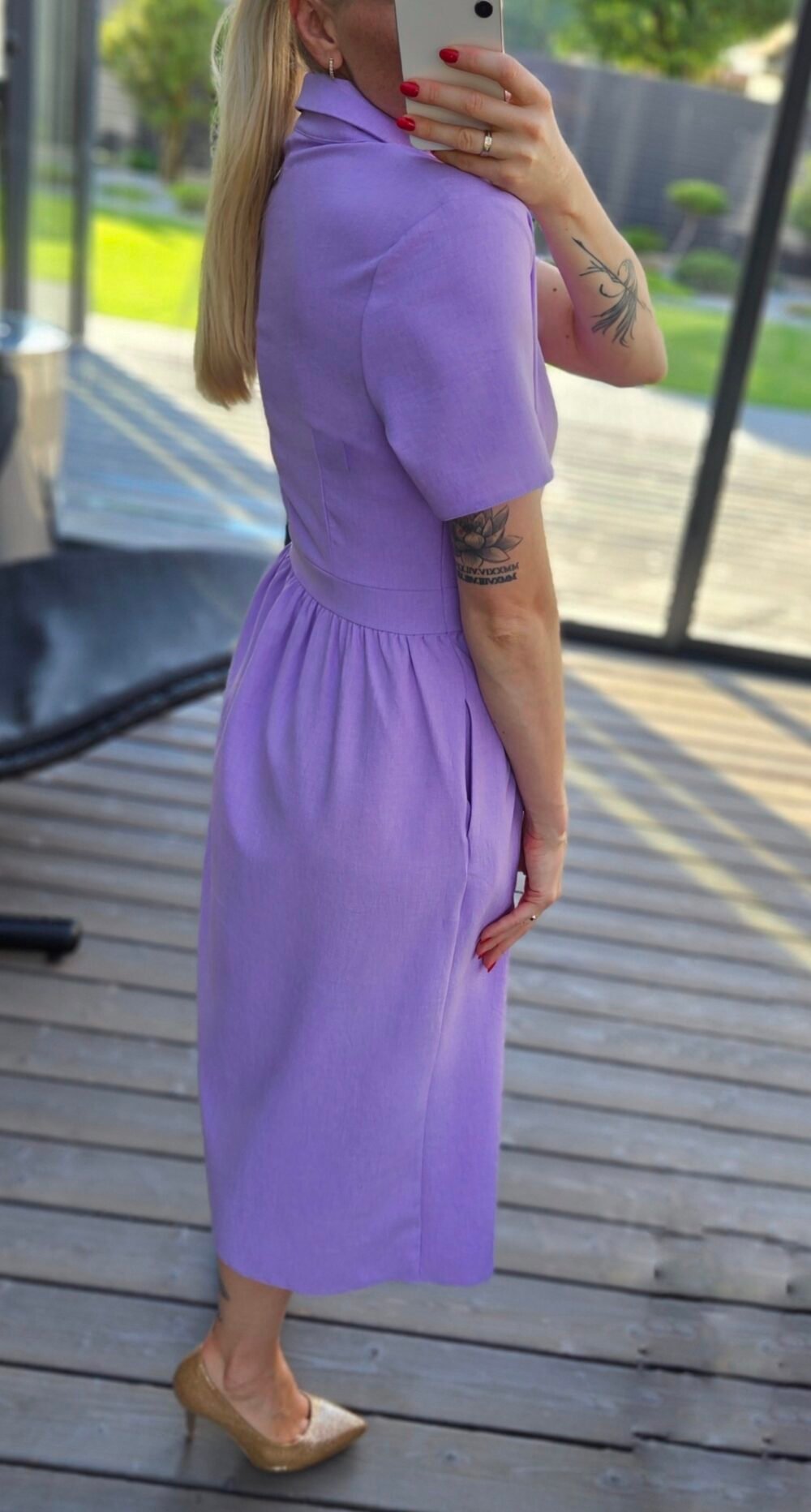 Suknelė "Belted" alyvinė