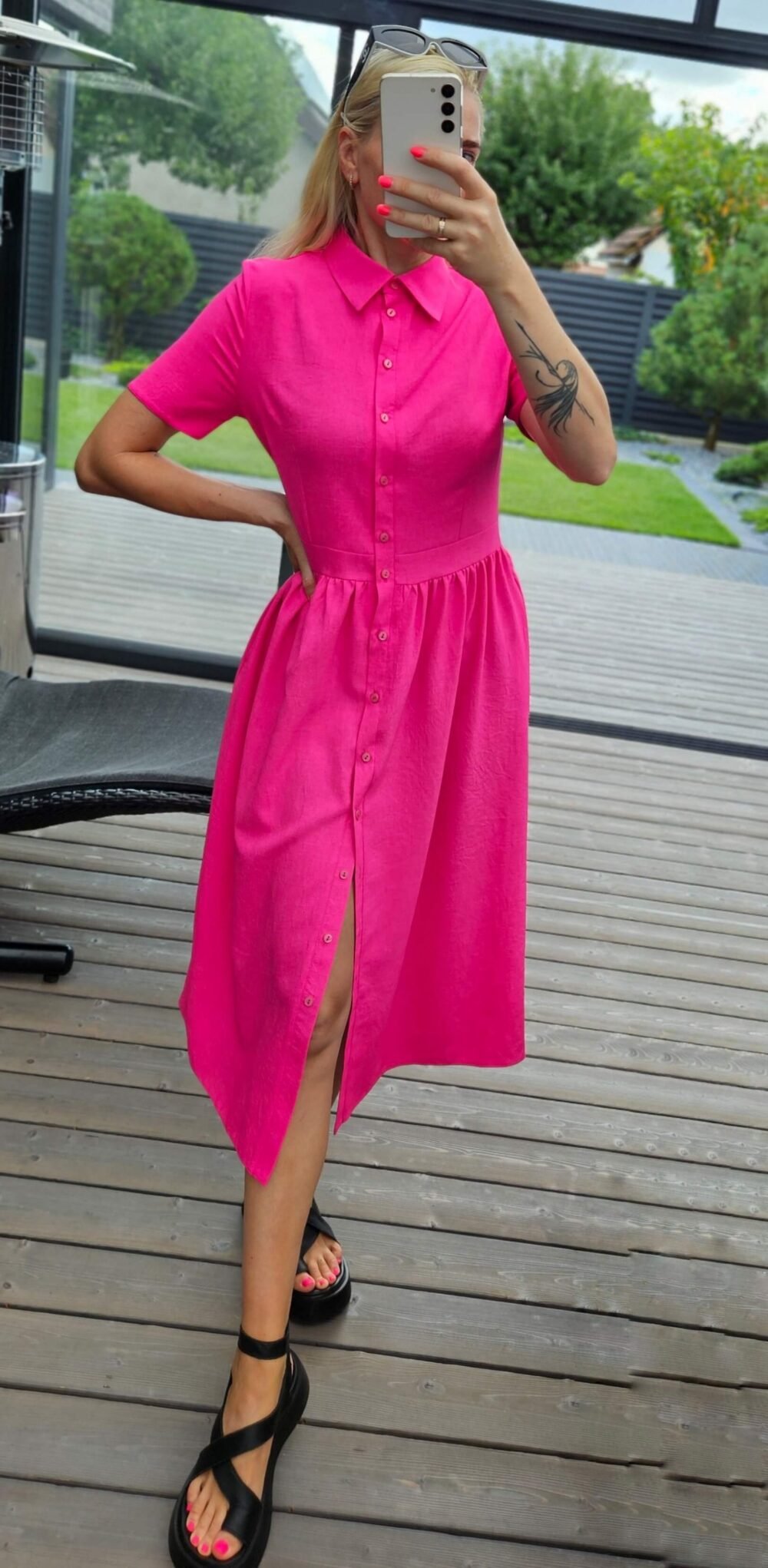 Suknelė "Belted" rožinė