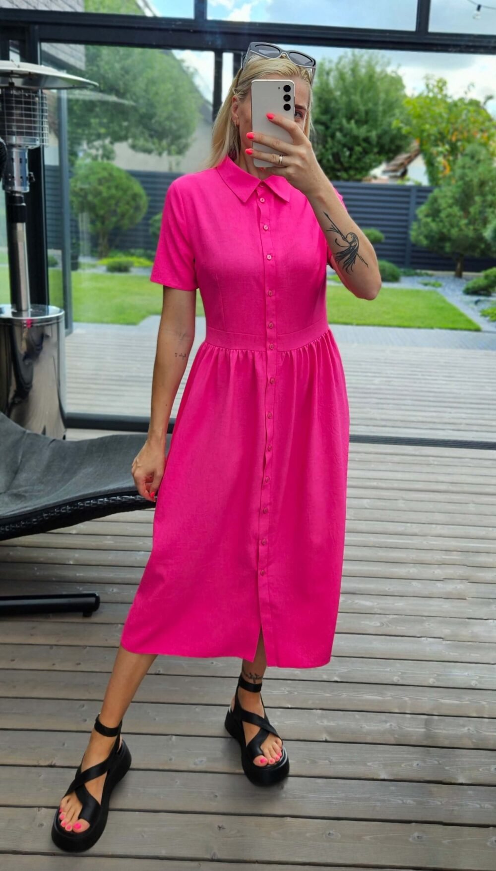 Suknelė "Belted" rožinė