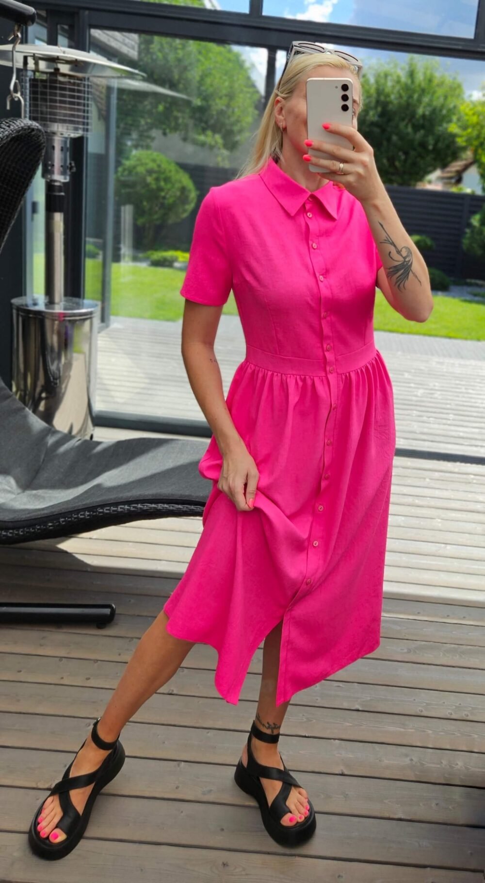 Suknelė "Belted" rožinė
