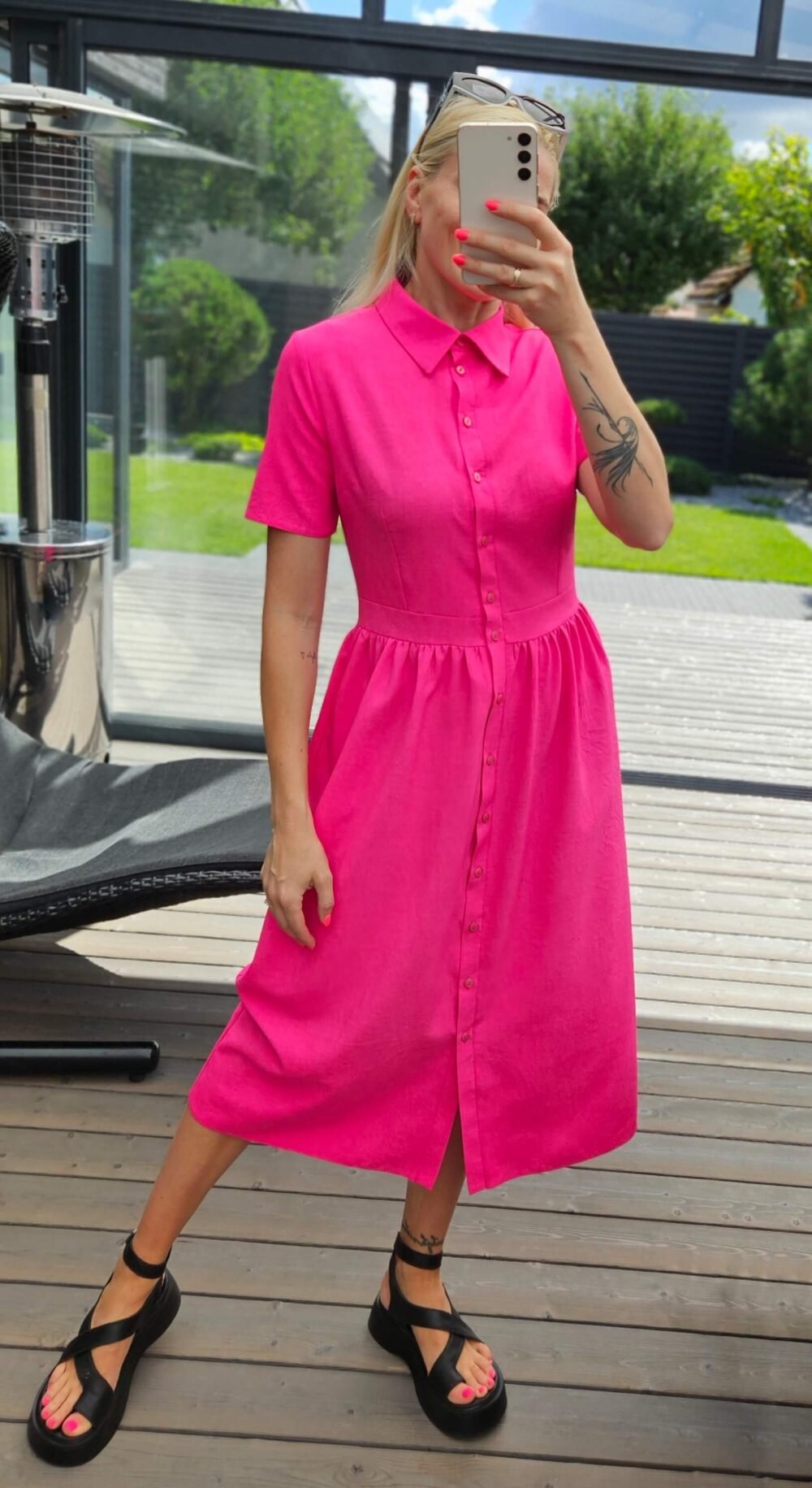 Suknelė "Belted" rožinė