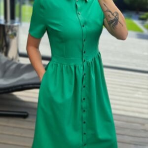 Suknelė "Belted" žalia