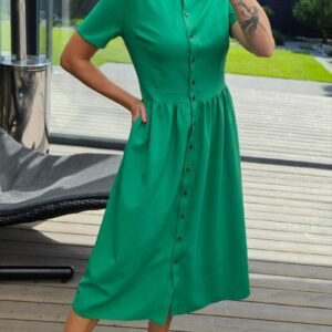 Suknelė "Belted" žalia