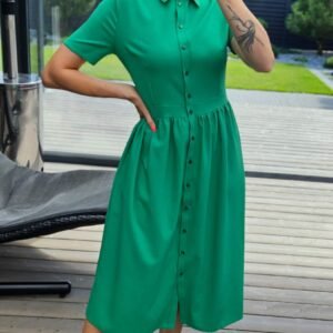 Suknelė "Belted" žalia