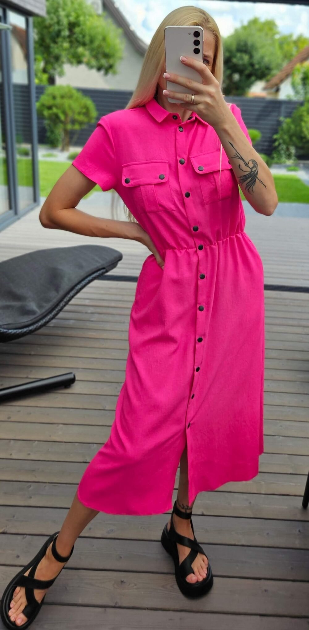 Suknelė "Pop" ciklameno rožinė