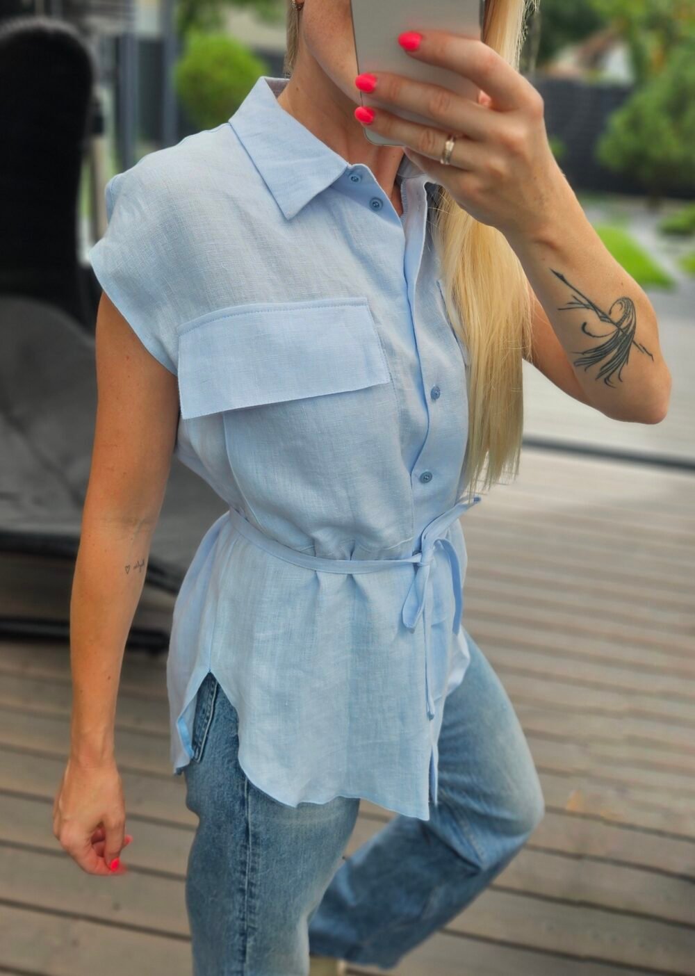 Marškiniai "Lina" žydri