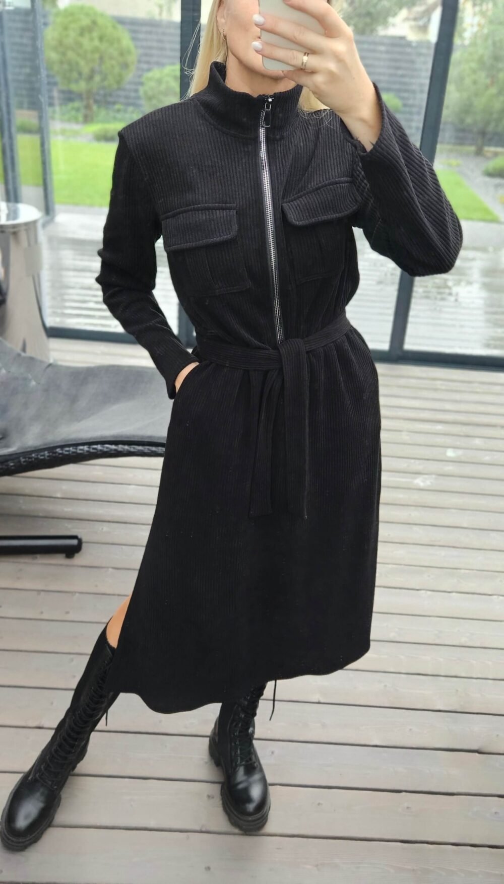 Velveto suknelė "TOP" juoda