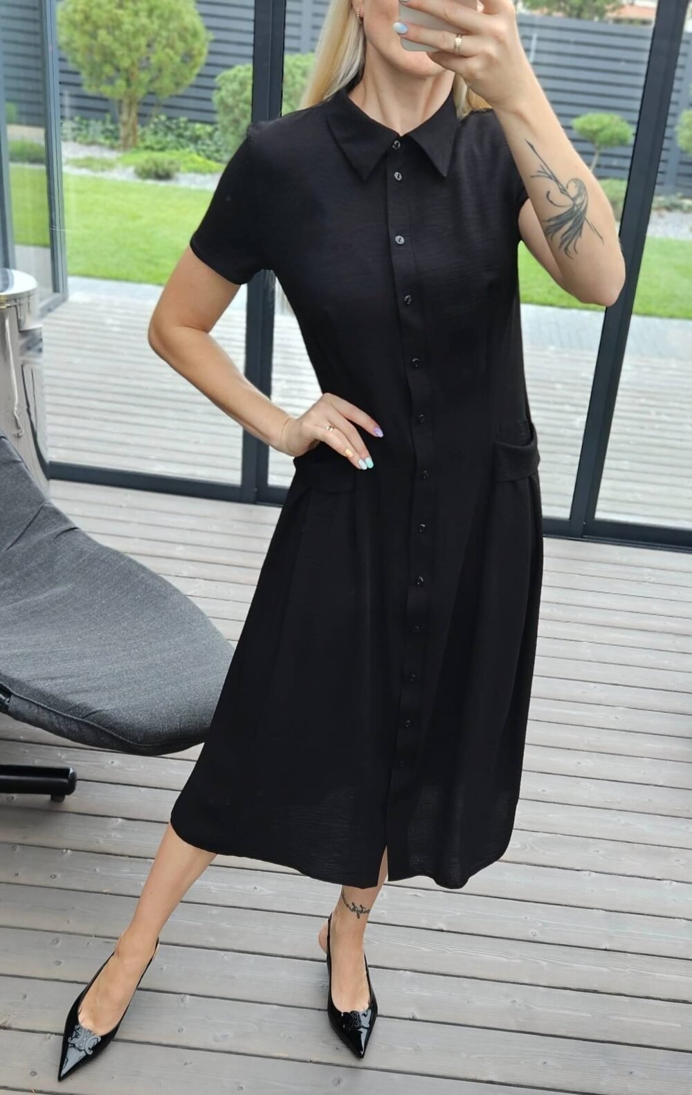 Suknelė "Bella" midi juoda