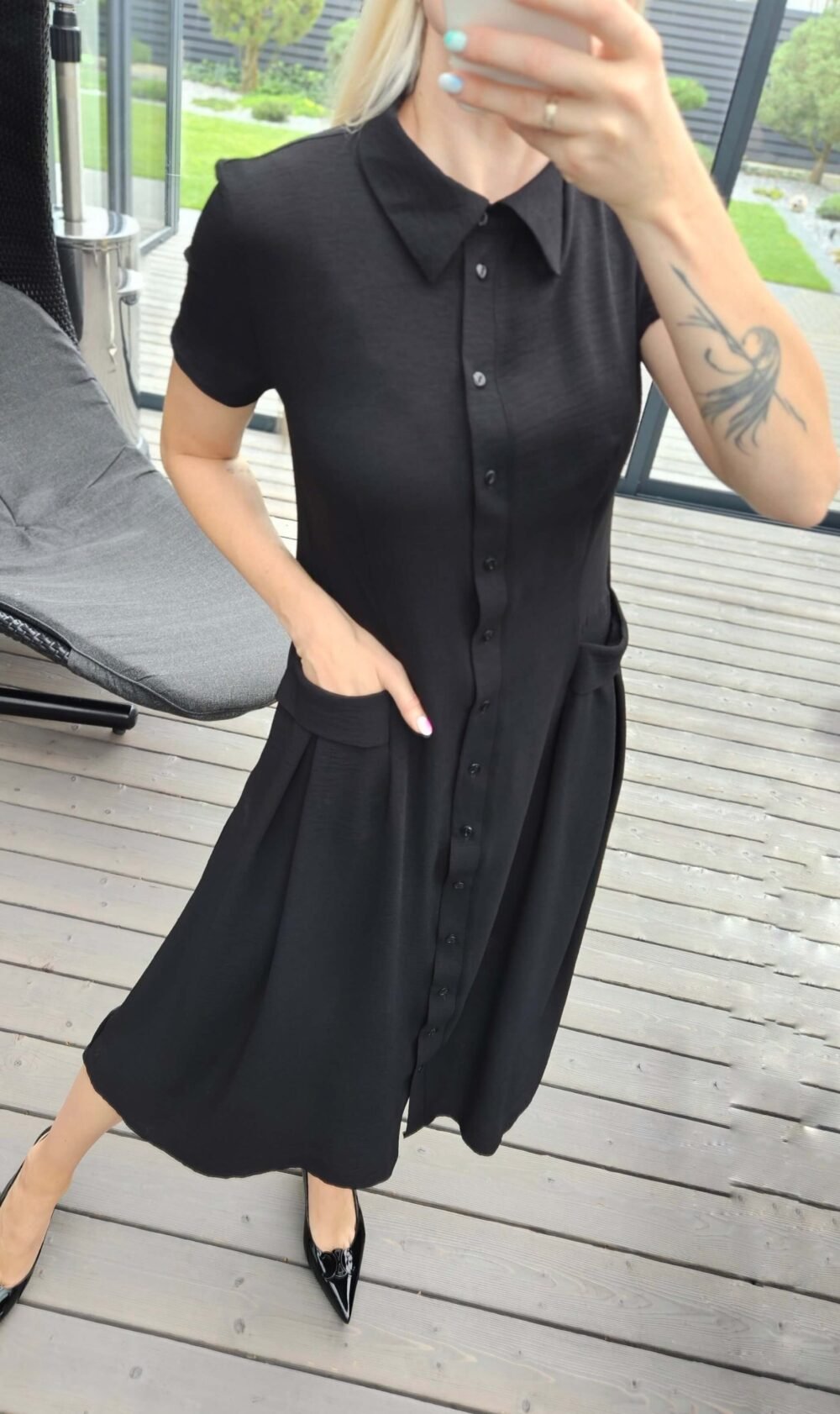 Suknelė "Bella" midi juoda