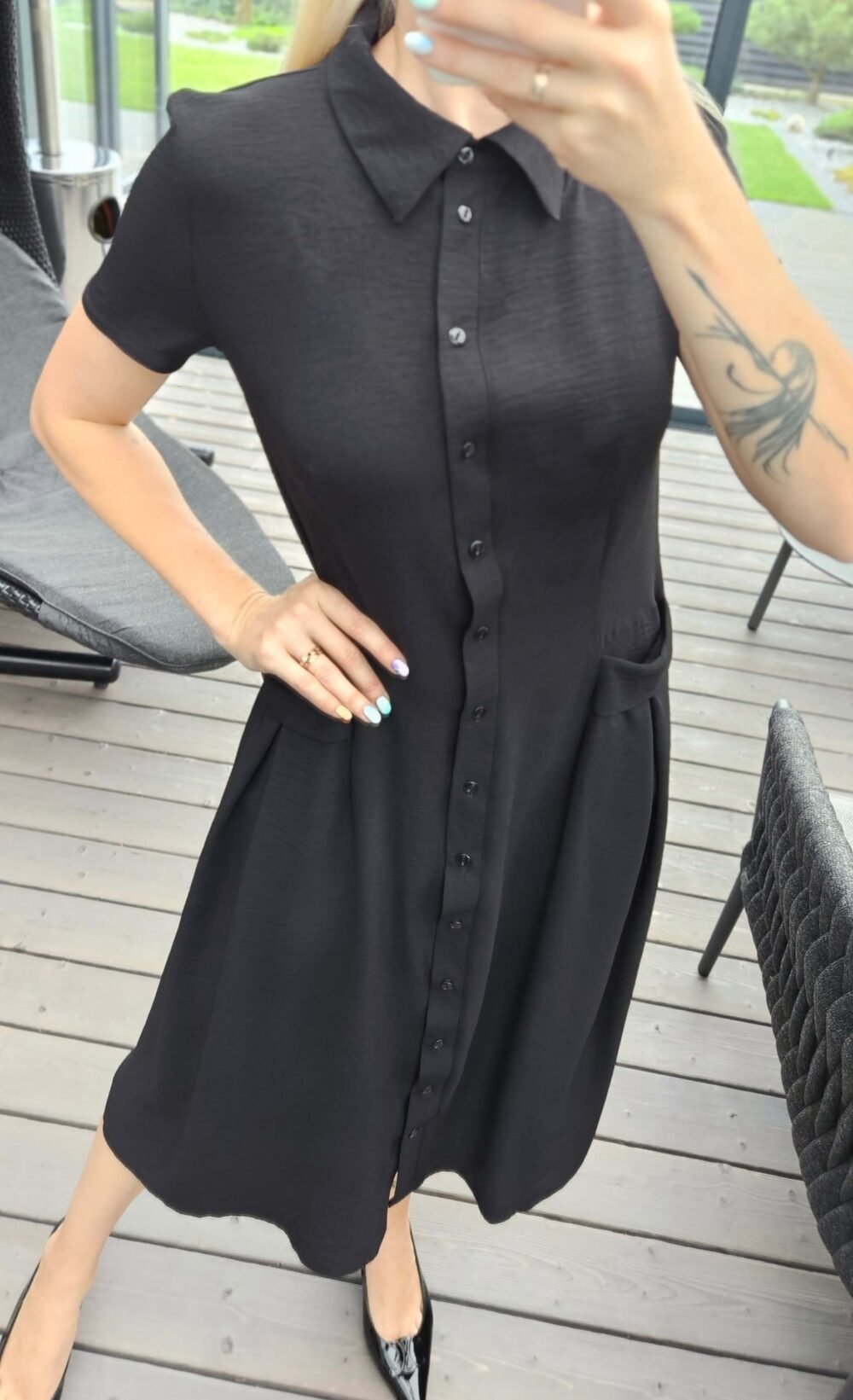 Suknelė "Bella" midi juoda