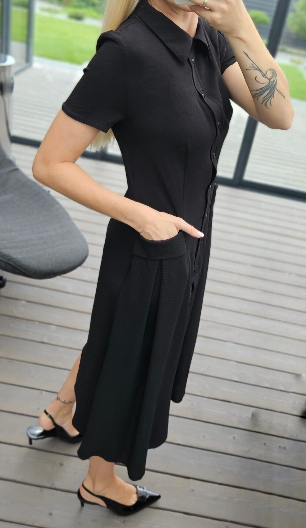 Suknelė "Bella" midi juoda