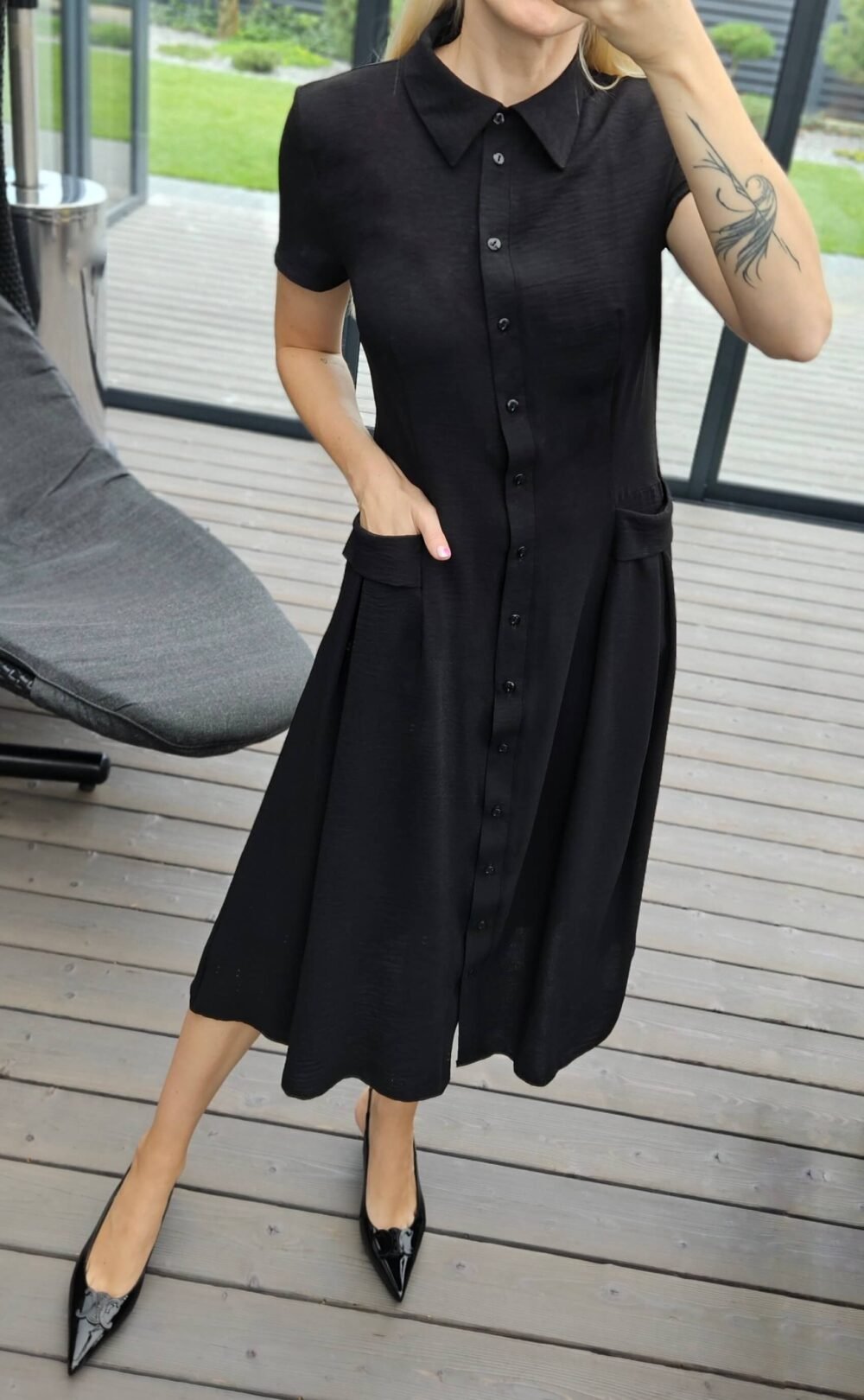 Suknelė "Bella" midi juoda