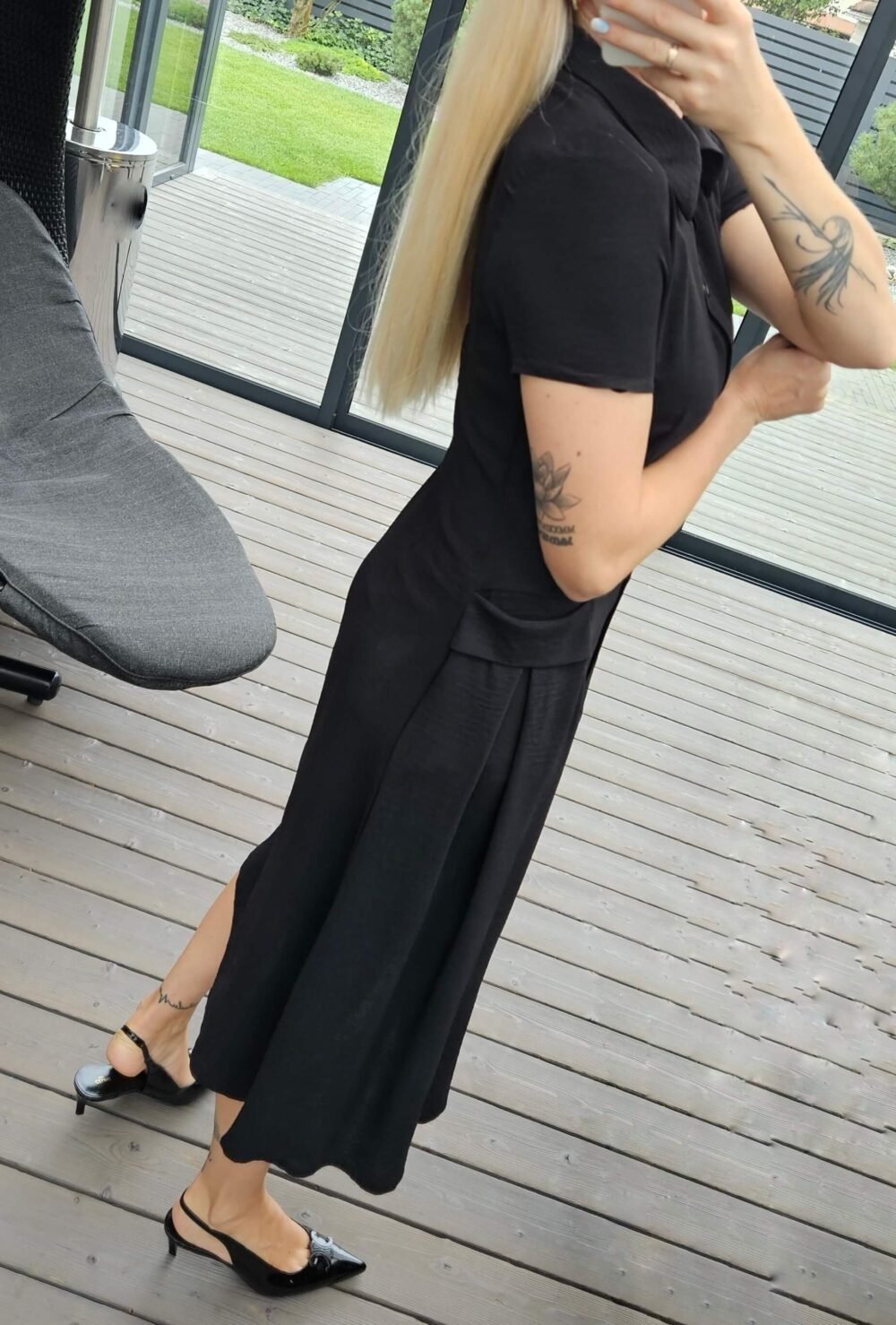 Suknelė "Bella" midi juoda