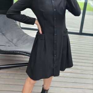 Suknelė "Bella" juoda ilgom rankovėm