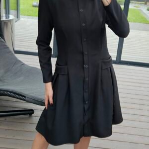 Suknelė "Bella" juoda ilgom rankovėm